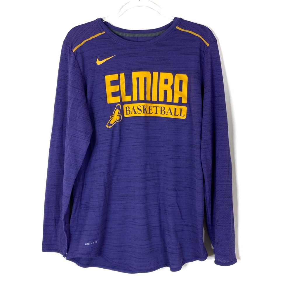 3/$30 Nike Dri-Fit Elmira College Basketball Purple/Gold Long Sleeve Athletic